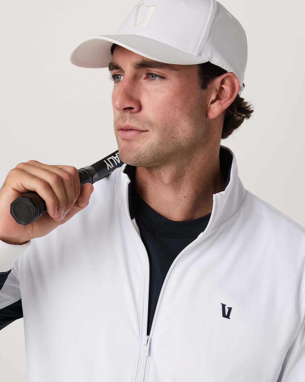 Fleet Jacket Men's White Color Block Jacket - Image 2