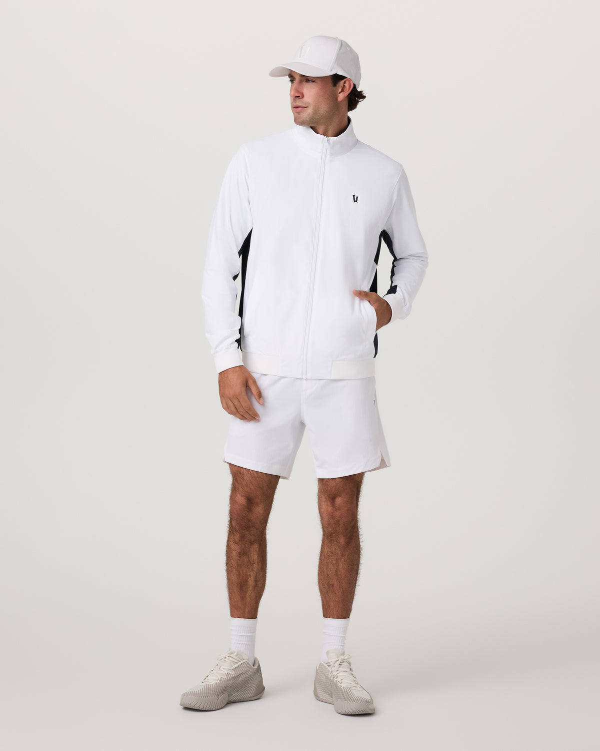 Fleet Jacket Men's White Color Block Jacket - Image 5