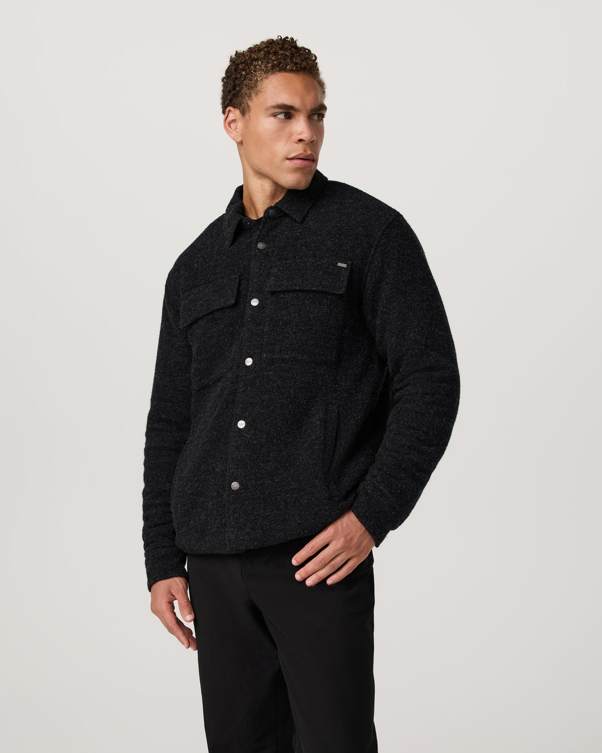 Plymouth Wool Shirt Jacket Dark Black Heather Jacket - Image 2