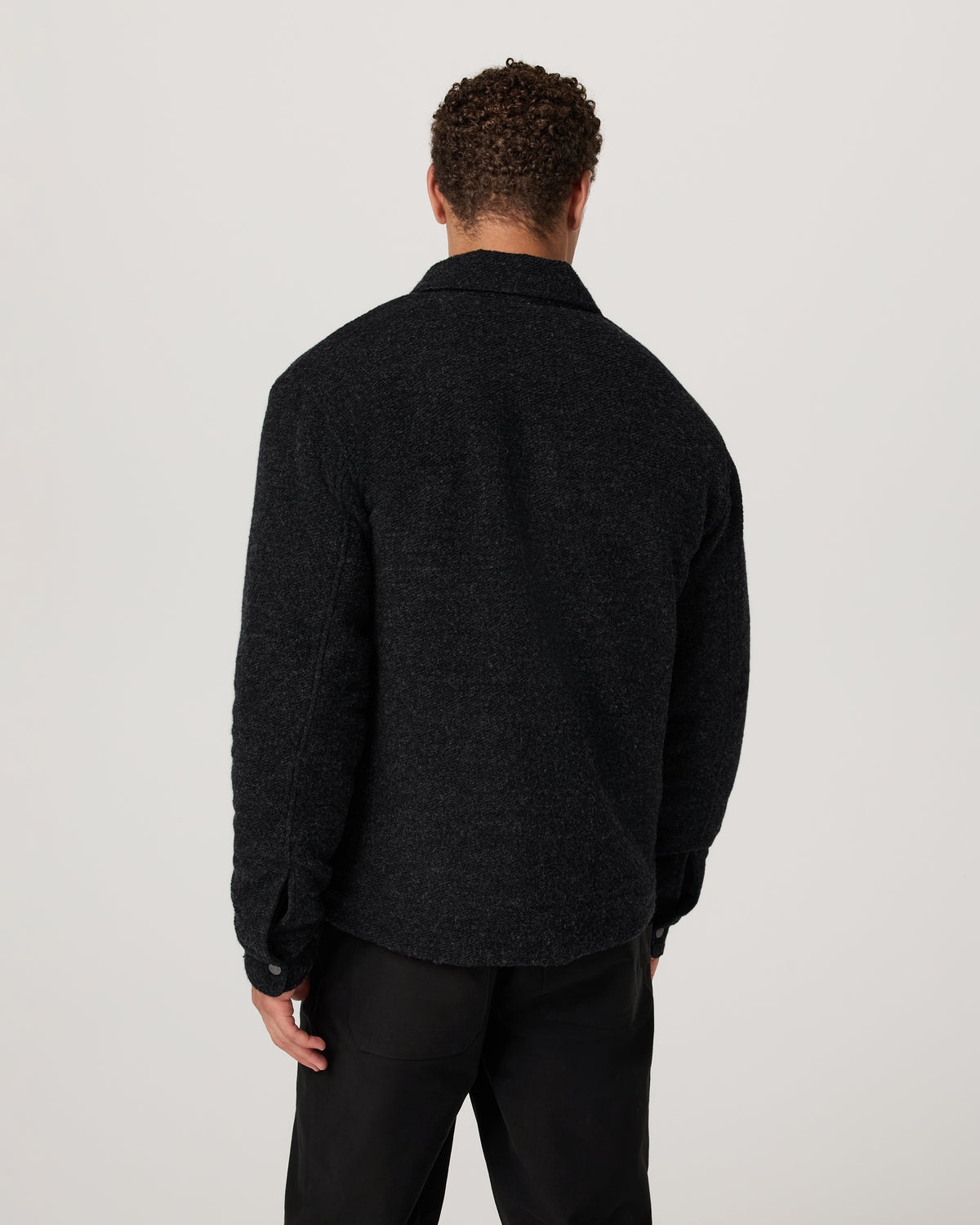 Plymouth Wool Shirt Jacket Dark Black Heather Jacket - Image 4