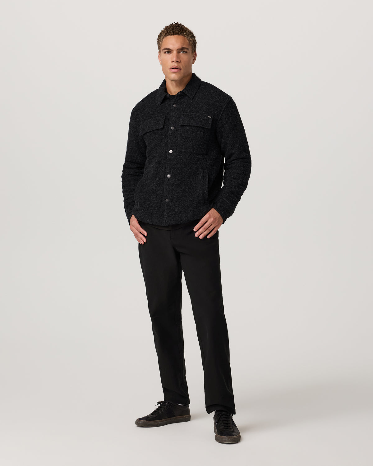 Plymouth Wool Shirt Jacket Dark Black Heather Jacket - Image 5