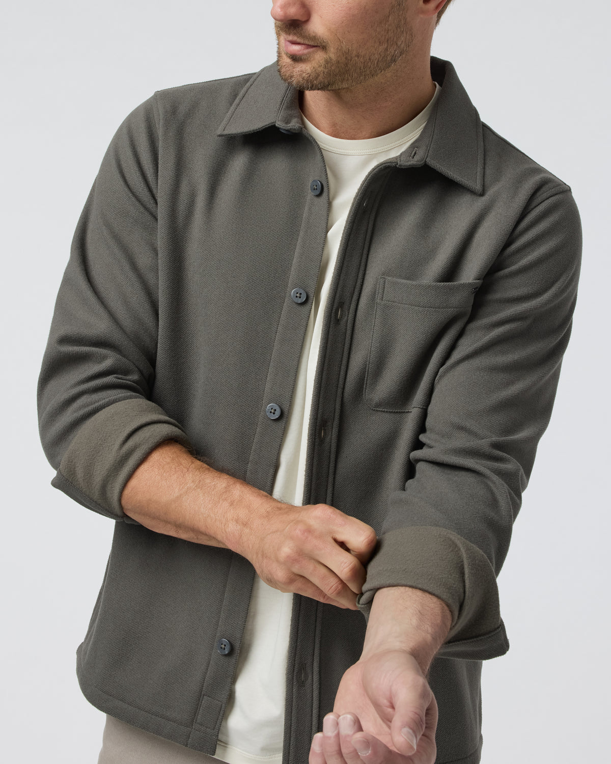 Beldon Shirt Jacket Knit Twill Oregano
