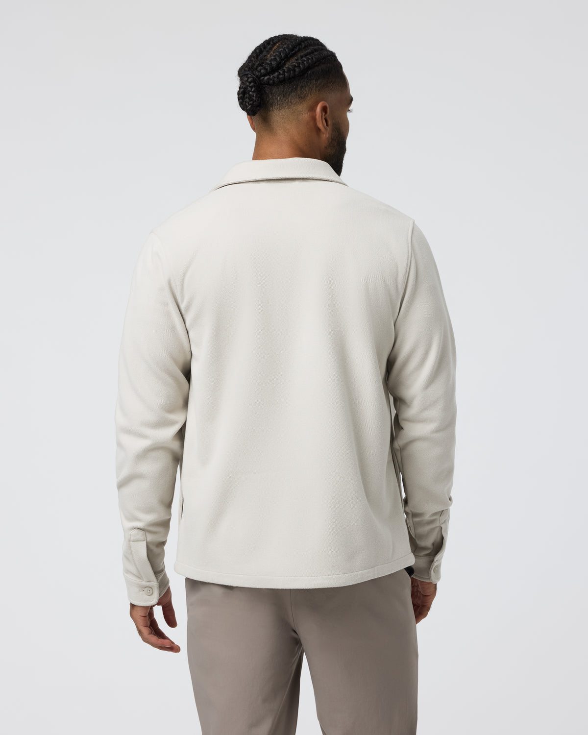 Beldon Shirt Jacket Knit Twill Oatmeal - Image 3
