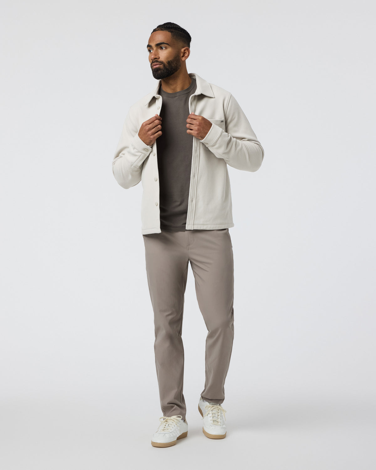Beldon Shirt Jacket Knit Twill Oatmeal - Image 5