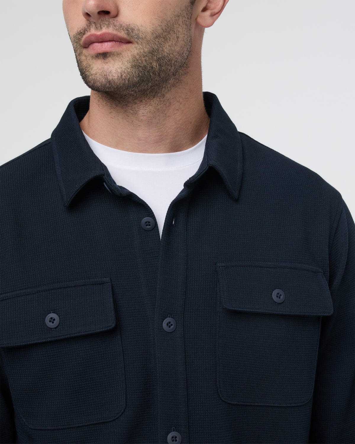 Waffle Shirt Jacket Ink - Image 3