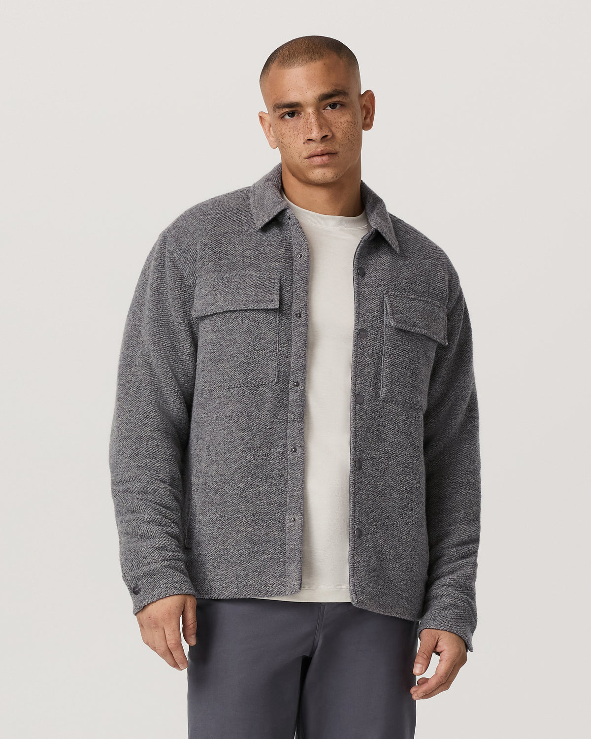 Plymouth Wool Shirt Jacket Men's Heather Grey Jacket