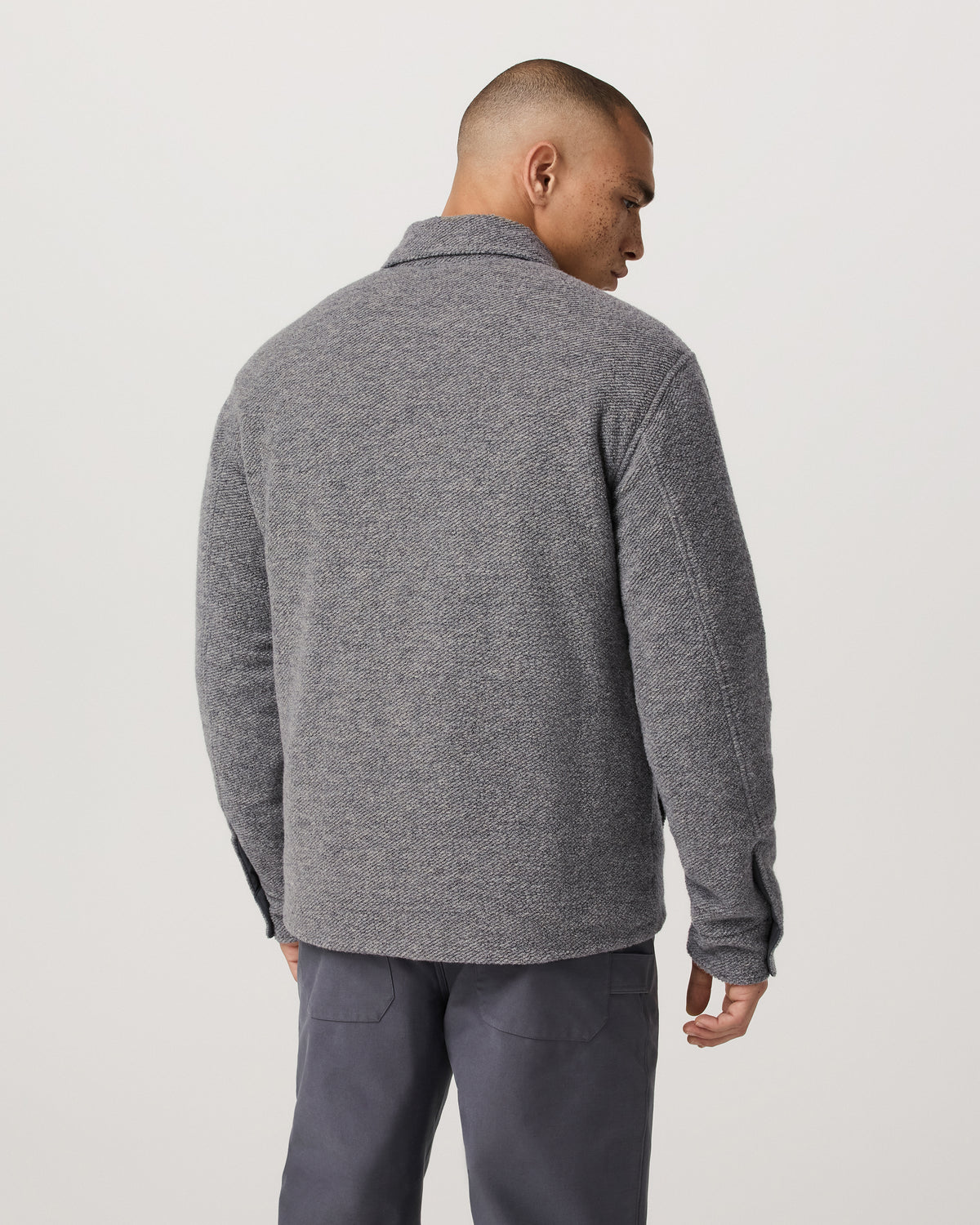 Plymouth Wool Shirt Jacket Men's Heather Grey Jacket - Image 3