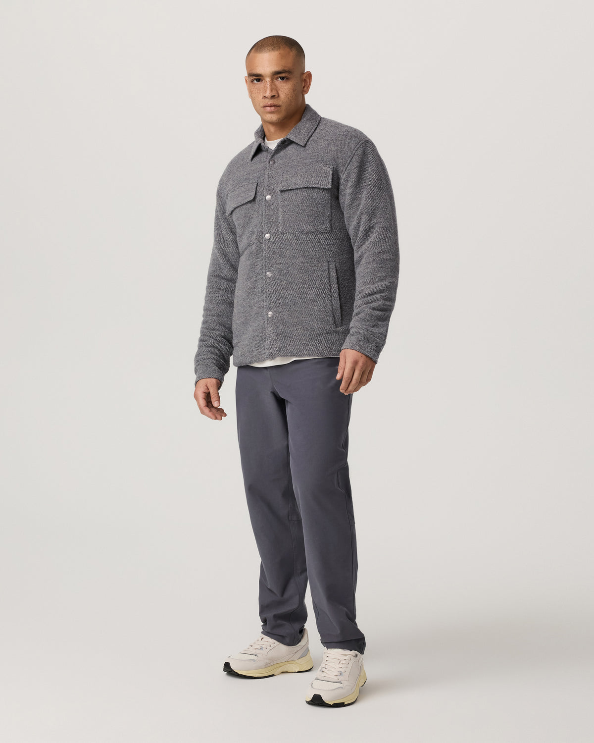 Plymouth Wool Shirt Jacket Men's Heather Grey Jacket - Image 4