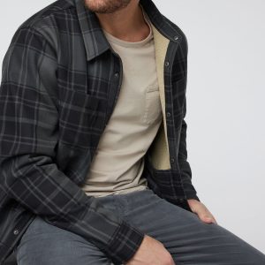 Coastside Shirt Jacket Men's Black Plaid Shirt