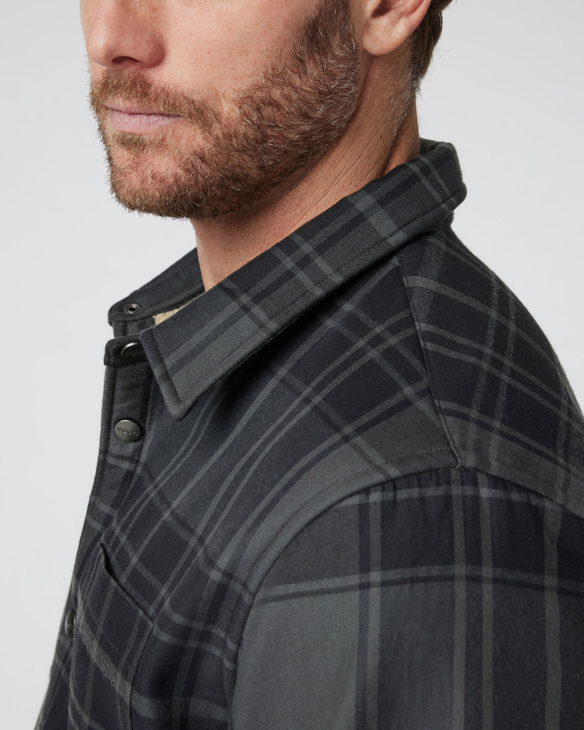 Coastside Shirt Jacket Men's Black Plaid Shirt - Image 4