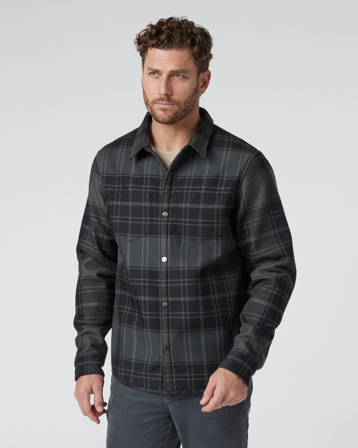 Coastside Shirt Jacket Men's Black Plaid Shirt - Image 5