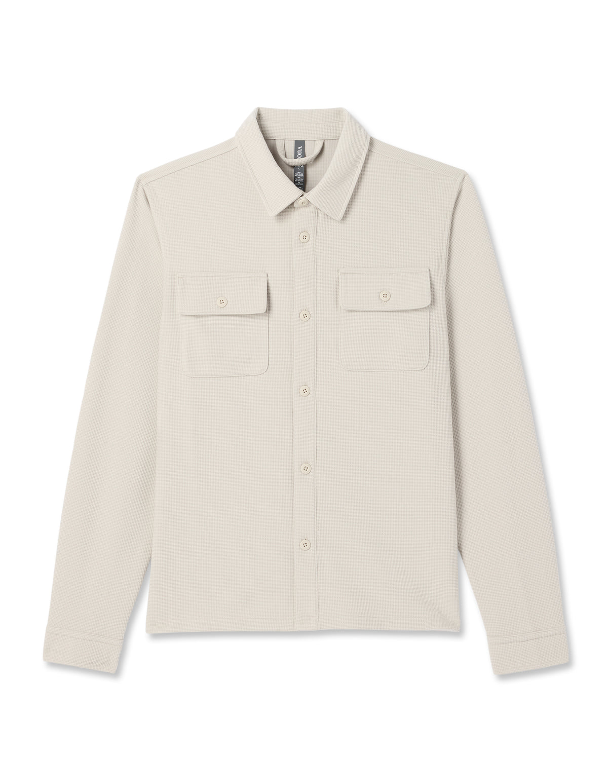 Waffle Shirt Jacket Men's Mushroom Waffle Knit Top - Image 6