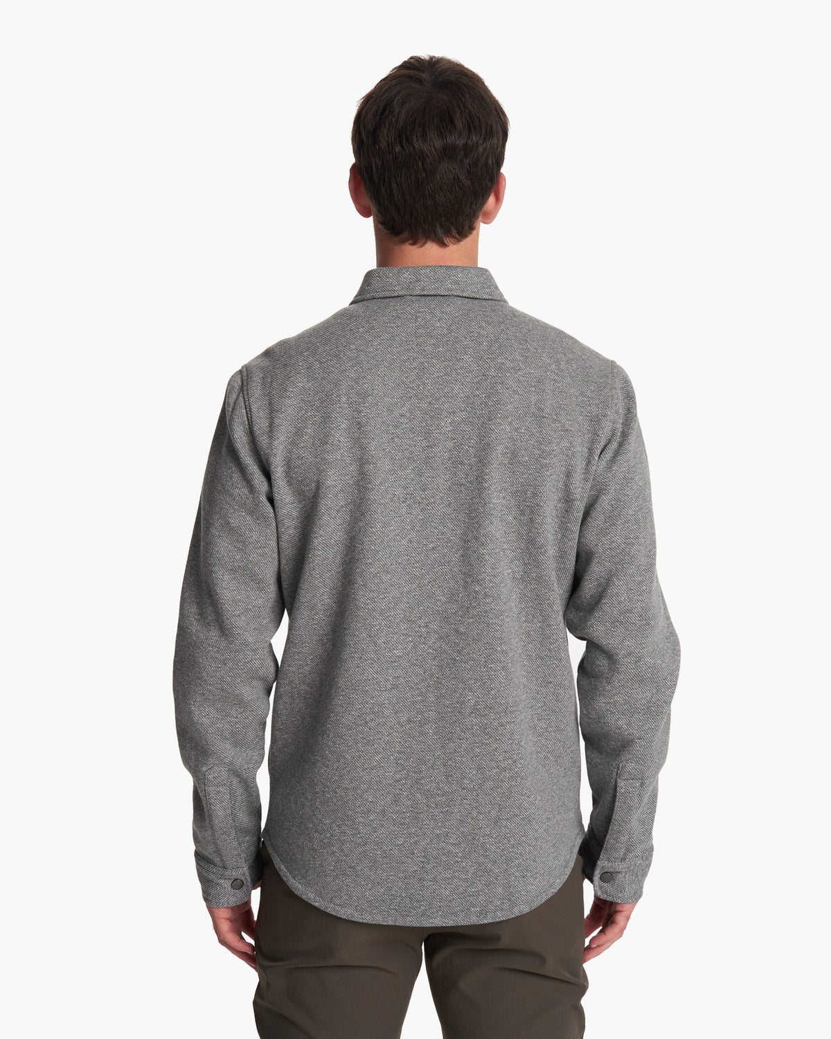 Del Mar Fleece Shirt Jacket Heather Grey Button Down - Image 2
