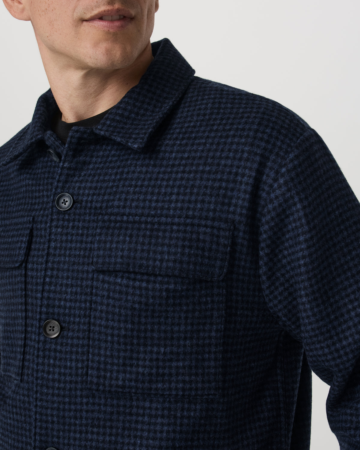 Ridge Natural Shirt Jacket Men's Navy Button-Up Jacket - Image 2