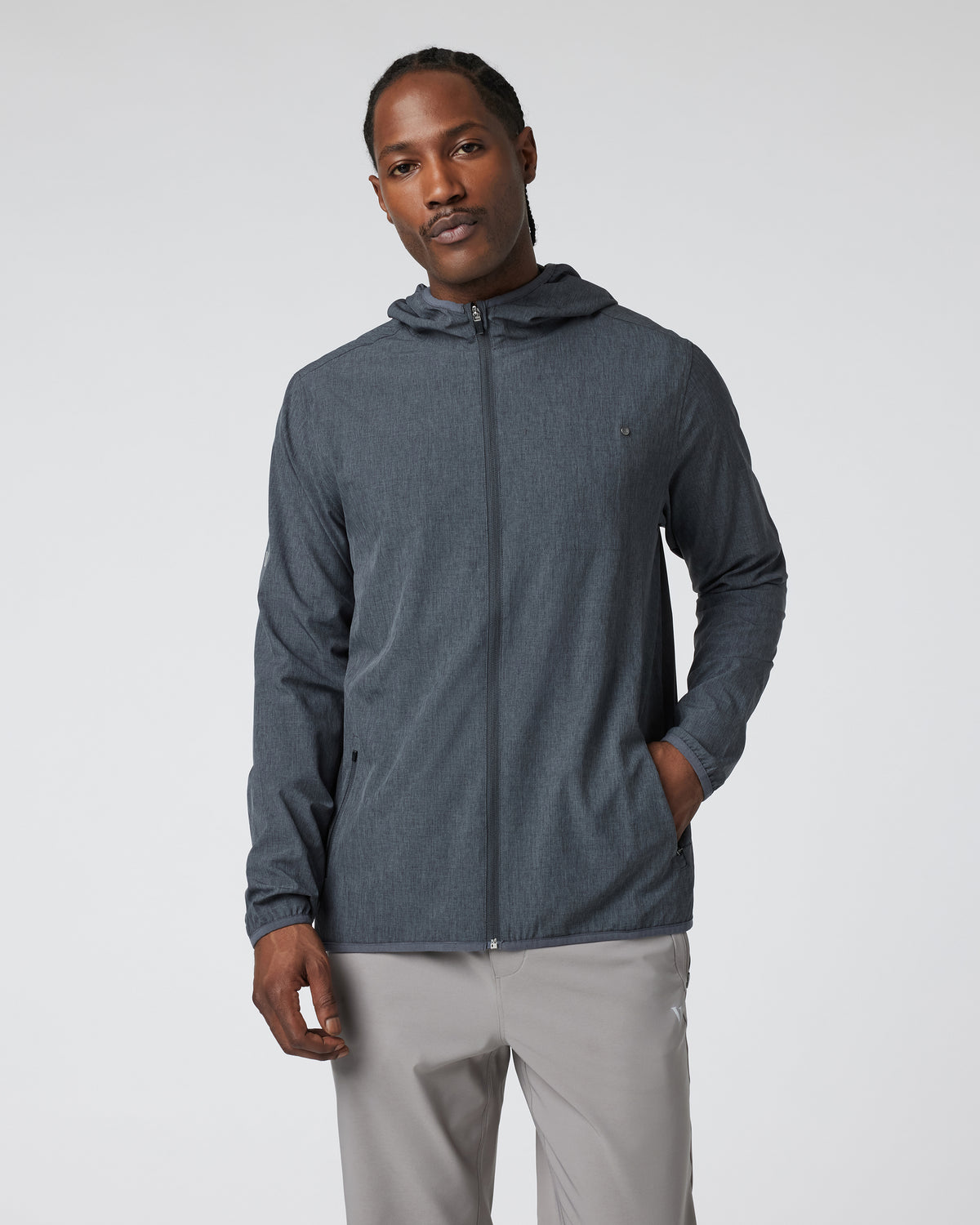 Outdoor Trainer Shell Dark Pewter Linen Texture