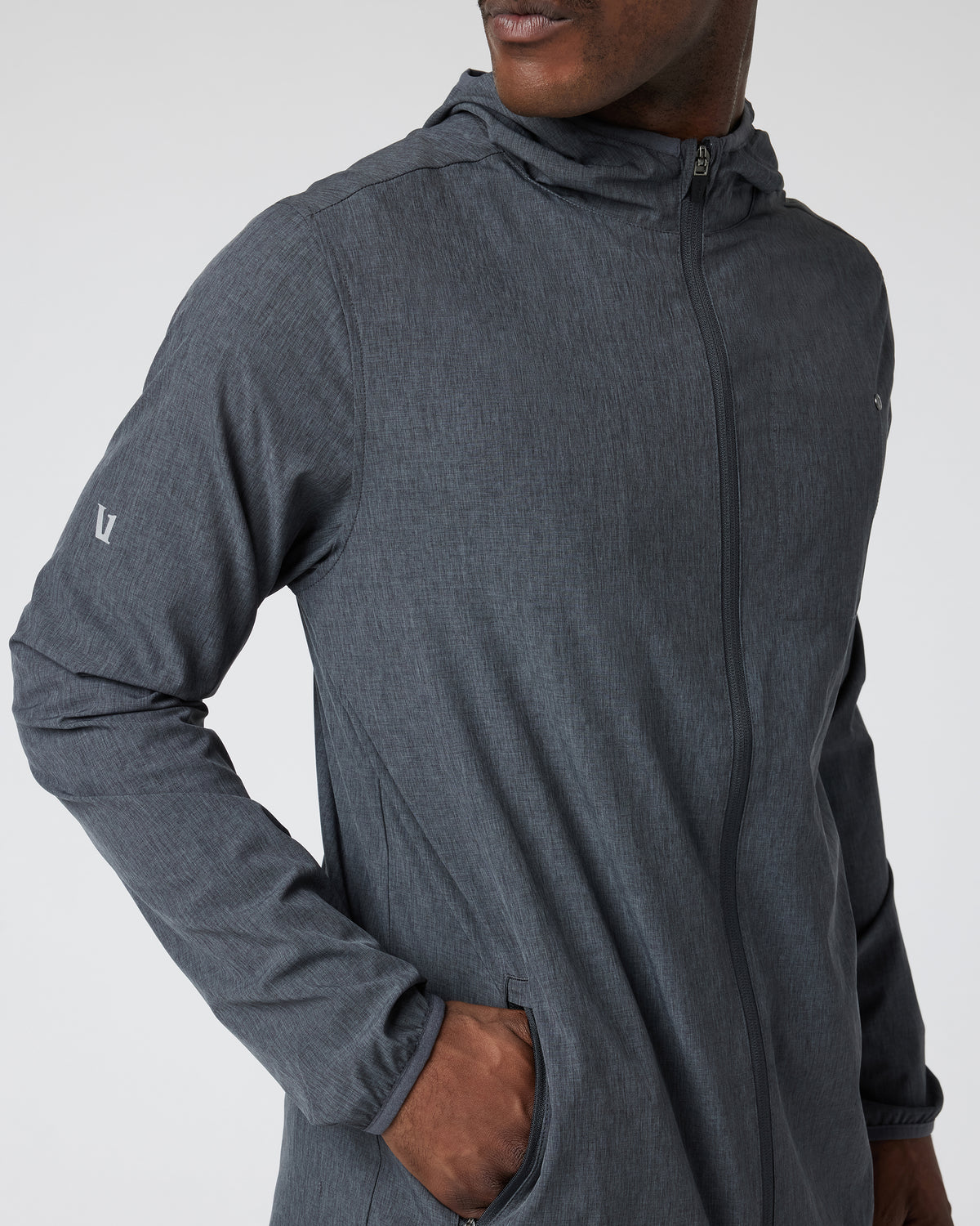 Outdoor Trainer Shell Dark Pewter Linen Texture - Image 4