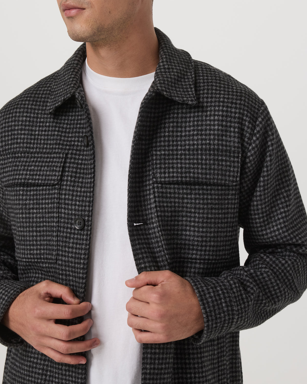 Ridge Natural Shirt Jacket Men's Grey Button-Up Jacket