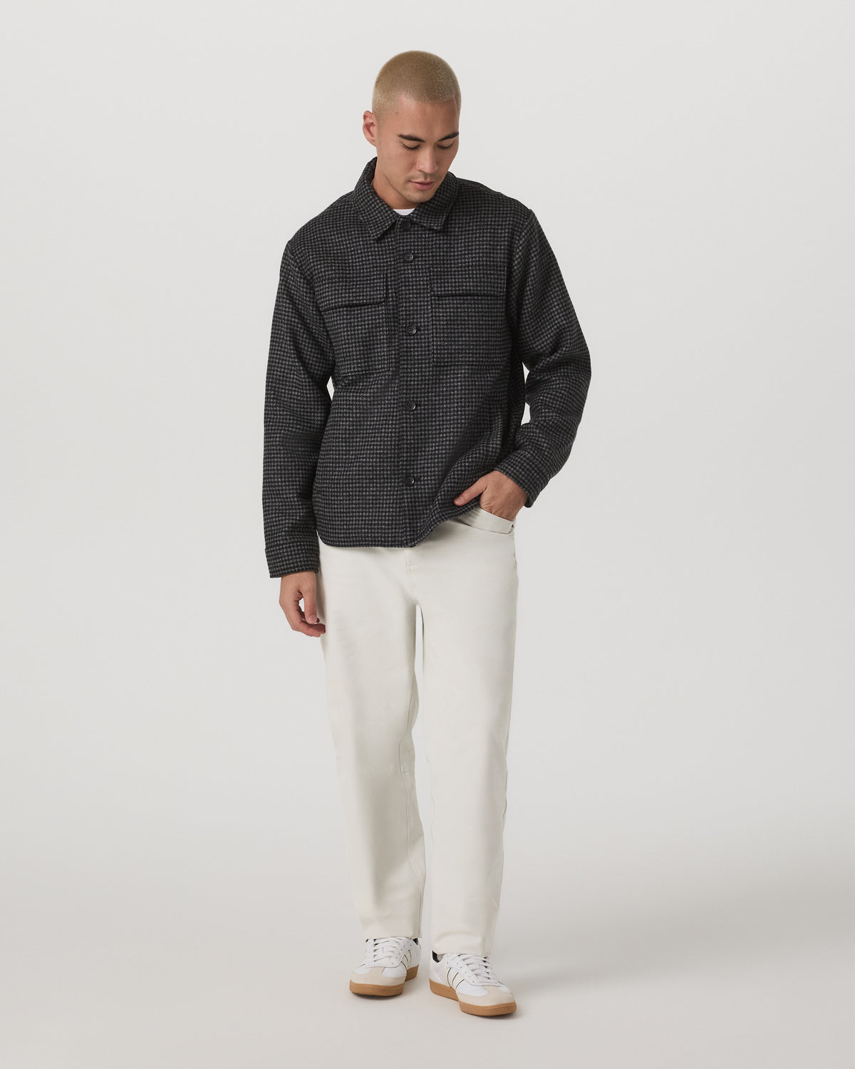 Ridge Natural Shirt Jacket Men's Grey Button-Up Jacket - Image 2
