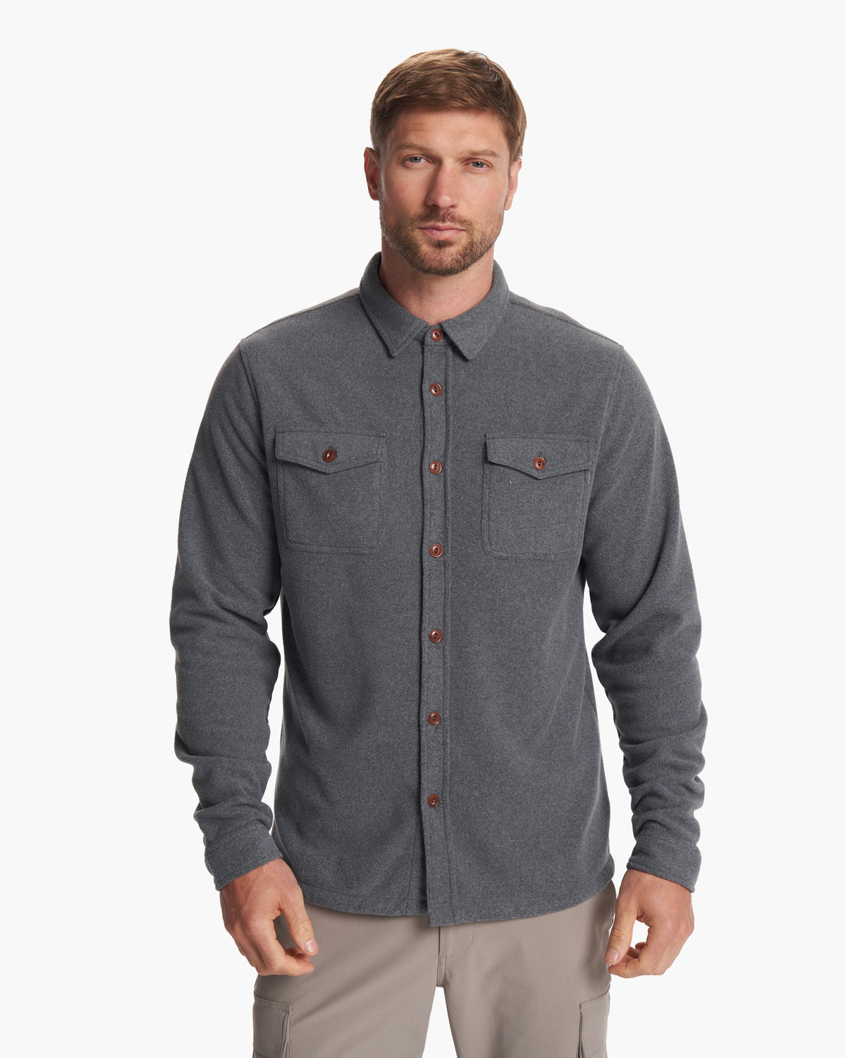 Aspen Shirt Jacket Men's Heather Grey Shirt Jacket - Image 3