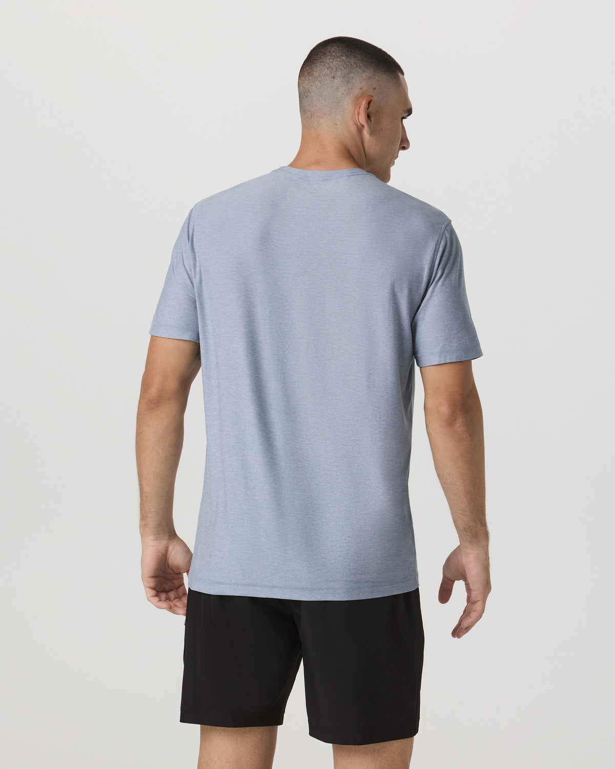Strato Tech Tee Men's Blue Dusk Heather T-Shirt - Image 3