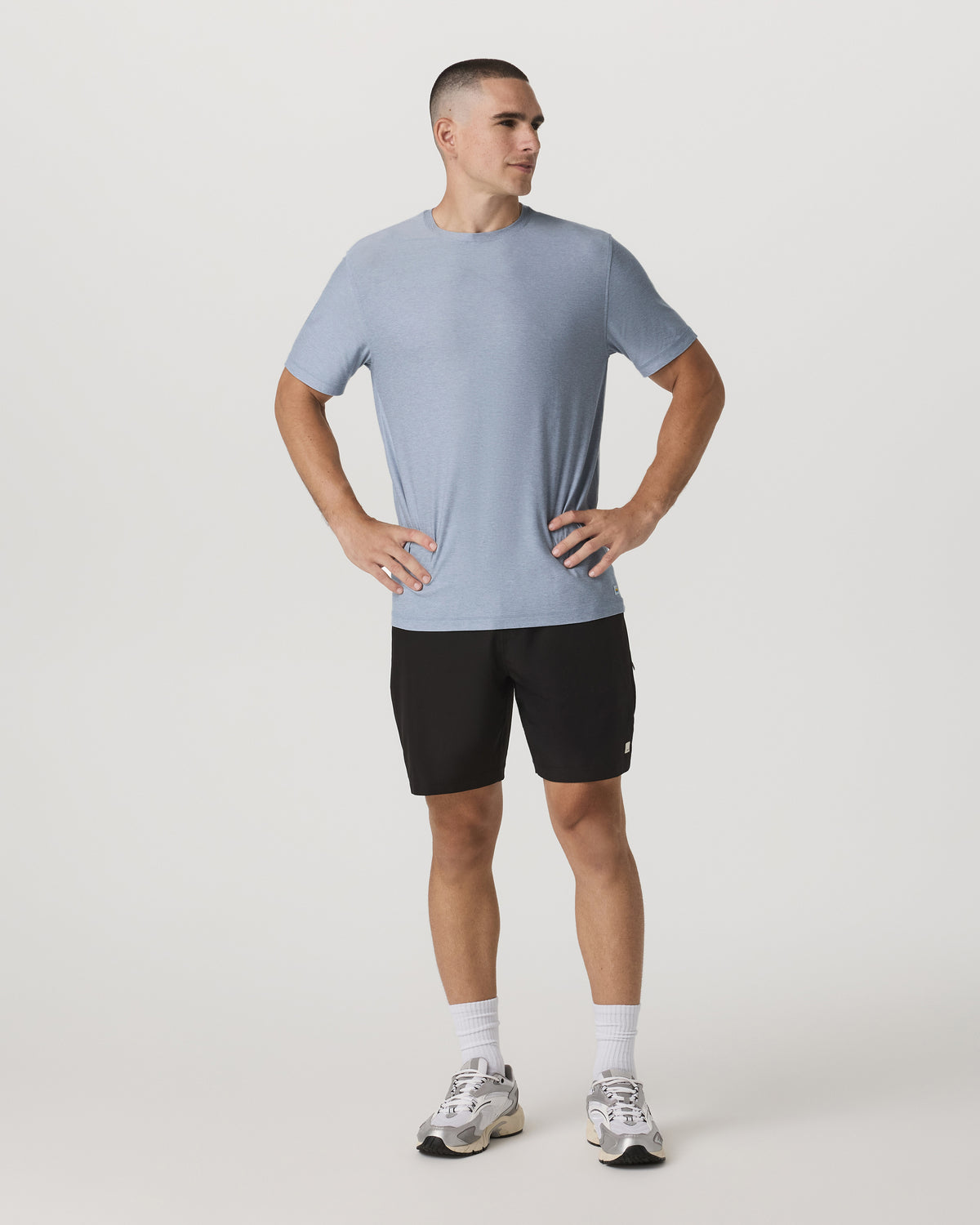 Strato Tech Tee Men's Blue Dusk Heather T-Shirt - Image 4