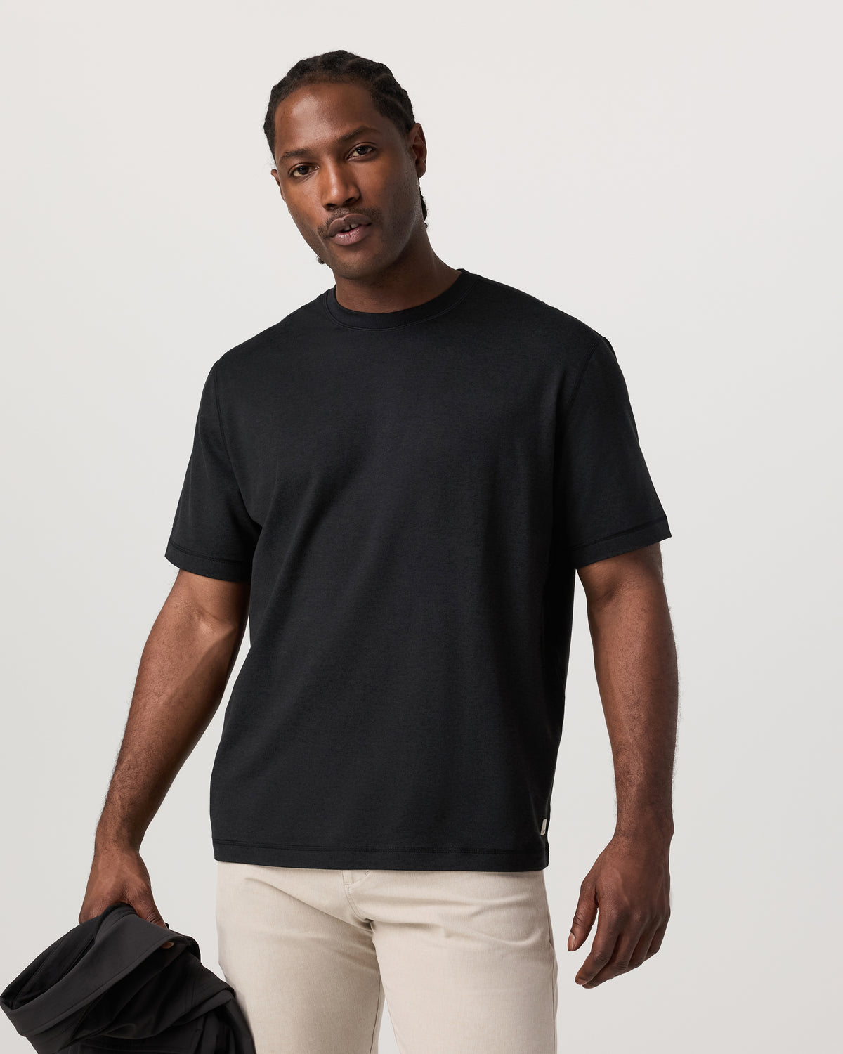 Men's Short Sleeve Ponto Tee - Relaxed Black Heather - Image 2