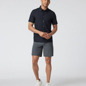 Short-Sleeve Manhattan Button Down Black