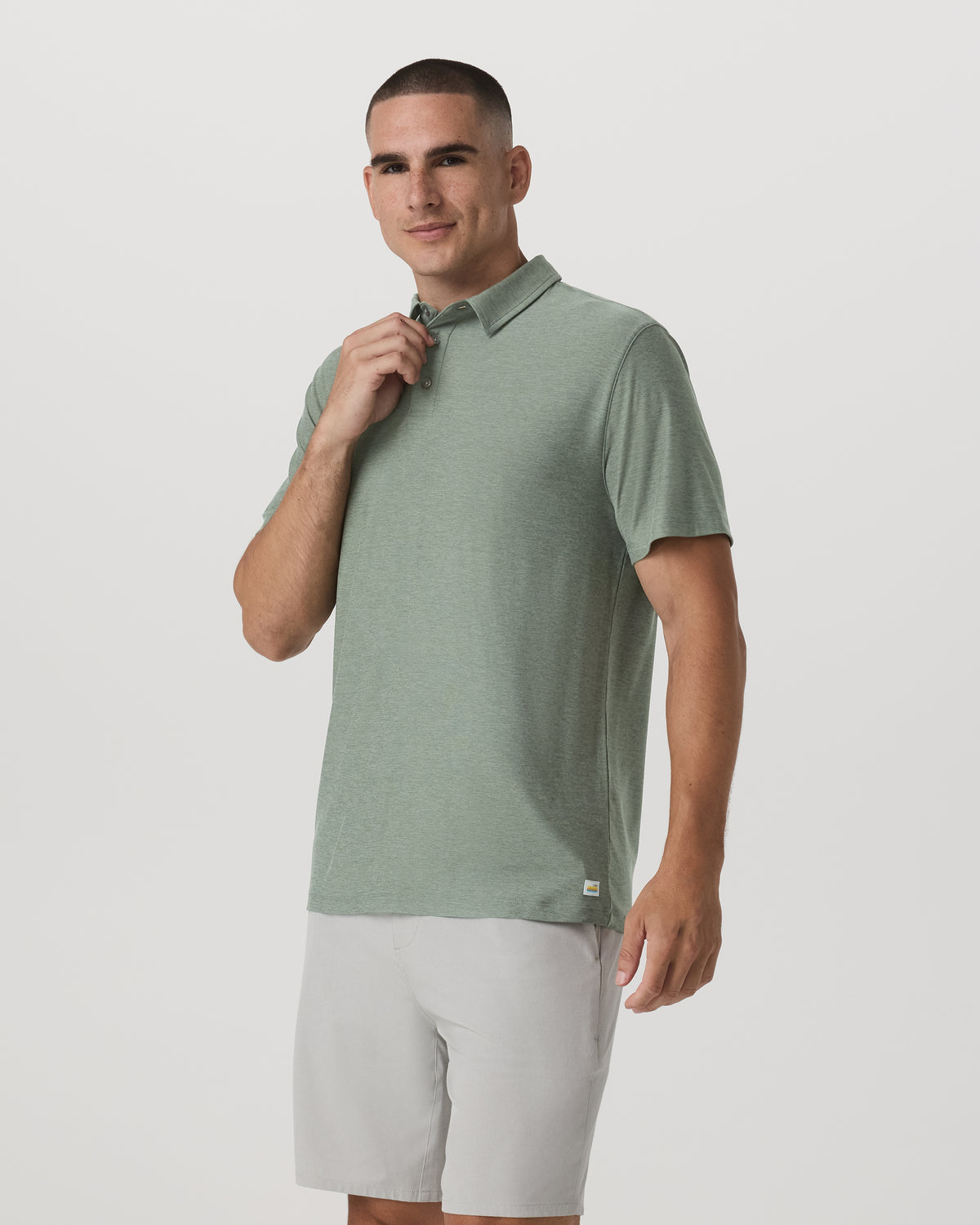 Strato Tech Polo Men's Thyme Heather Performance Shirt
