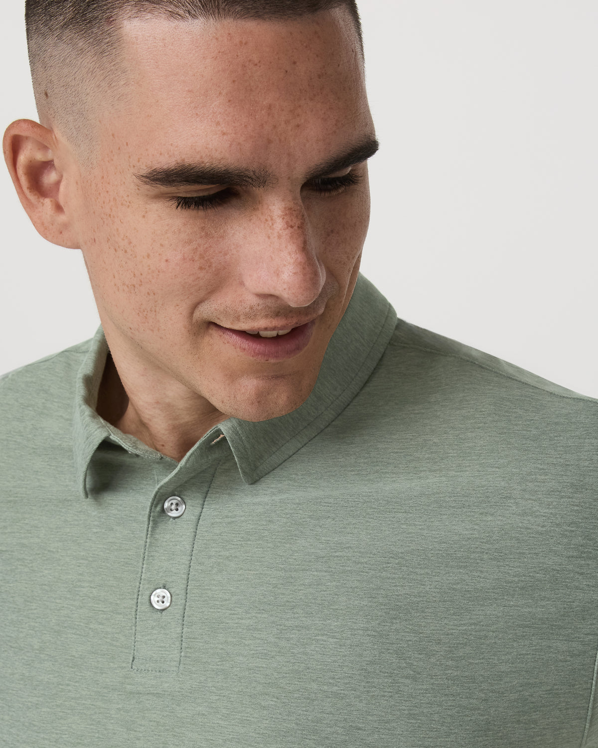 Strato Tech Polo Men's Thyme Heather Performance Shirt - Image 2