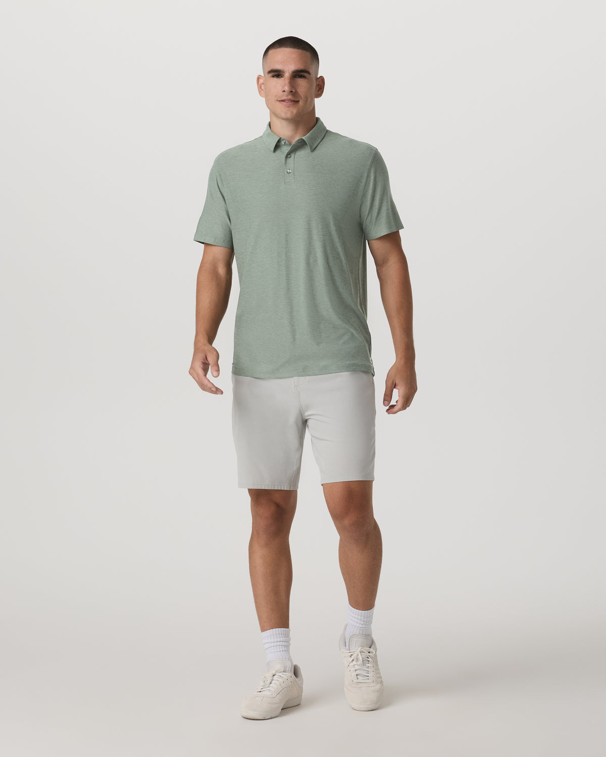 Strato Tech Polo Men's Thyme Heather Performance Shirt - Image 5