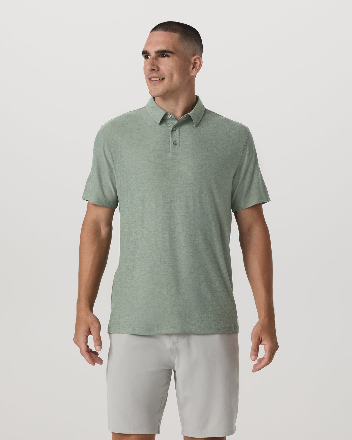 Strato Tech Polo Men's Thyme Heather Performance Shirt - Image 6