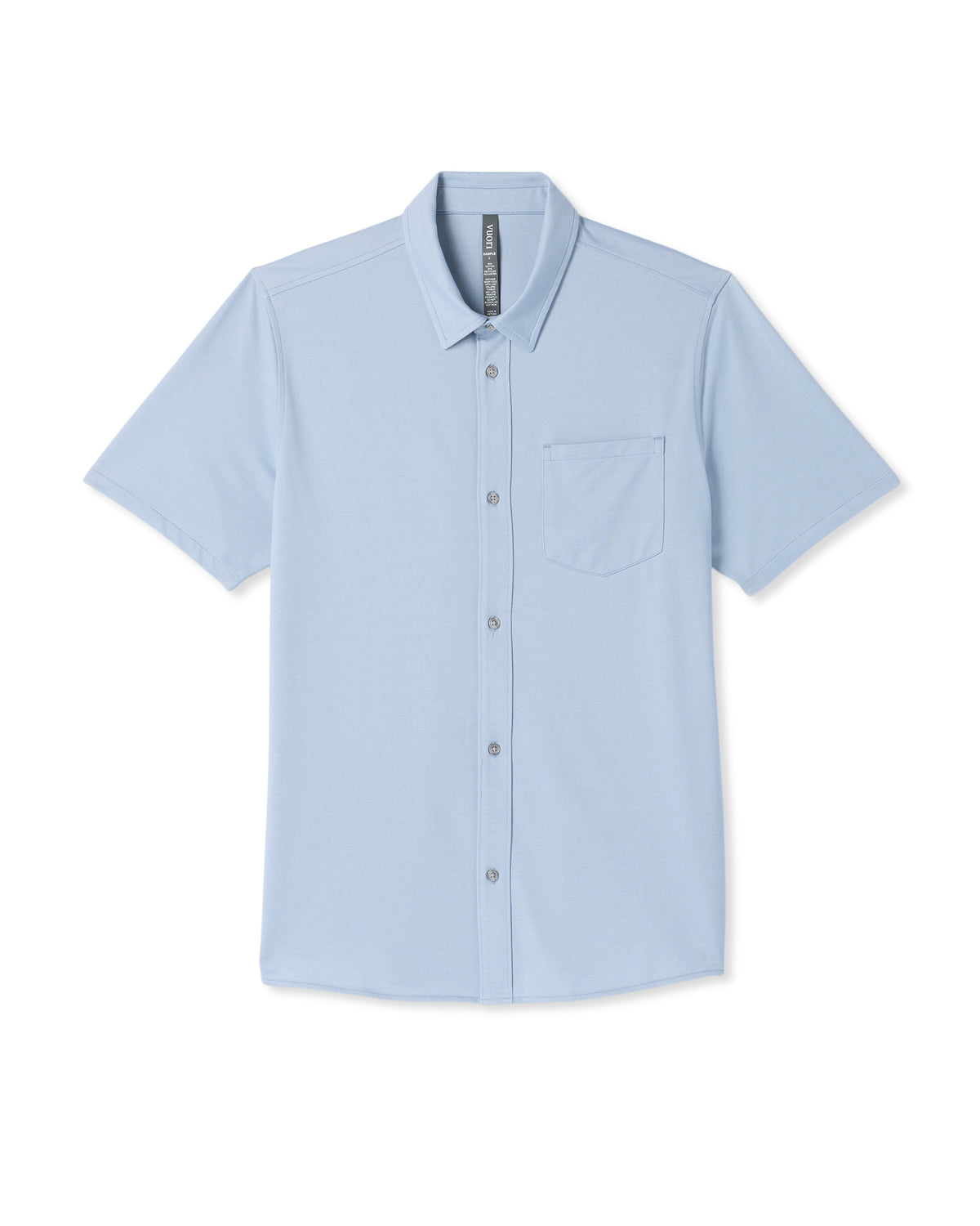 Short Sleeve Knit Oxford Button Down - Classic Fit Blue - Image 6
