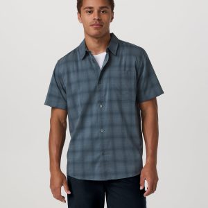 Short Sleeve Plaid Button Down Shirt Men's Abyss Shirt