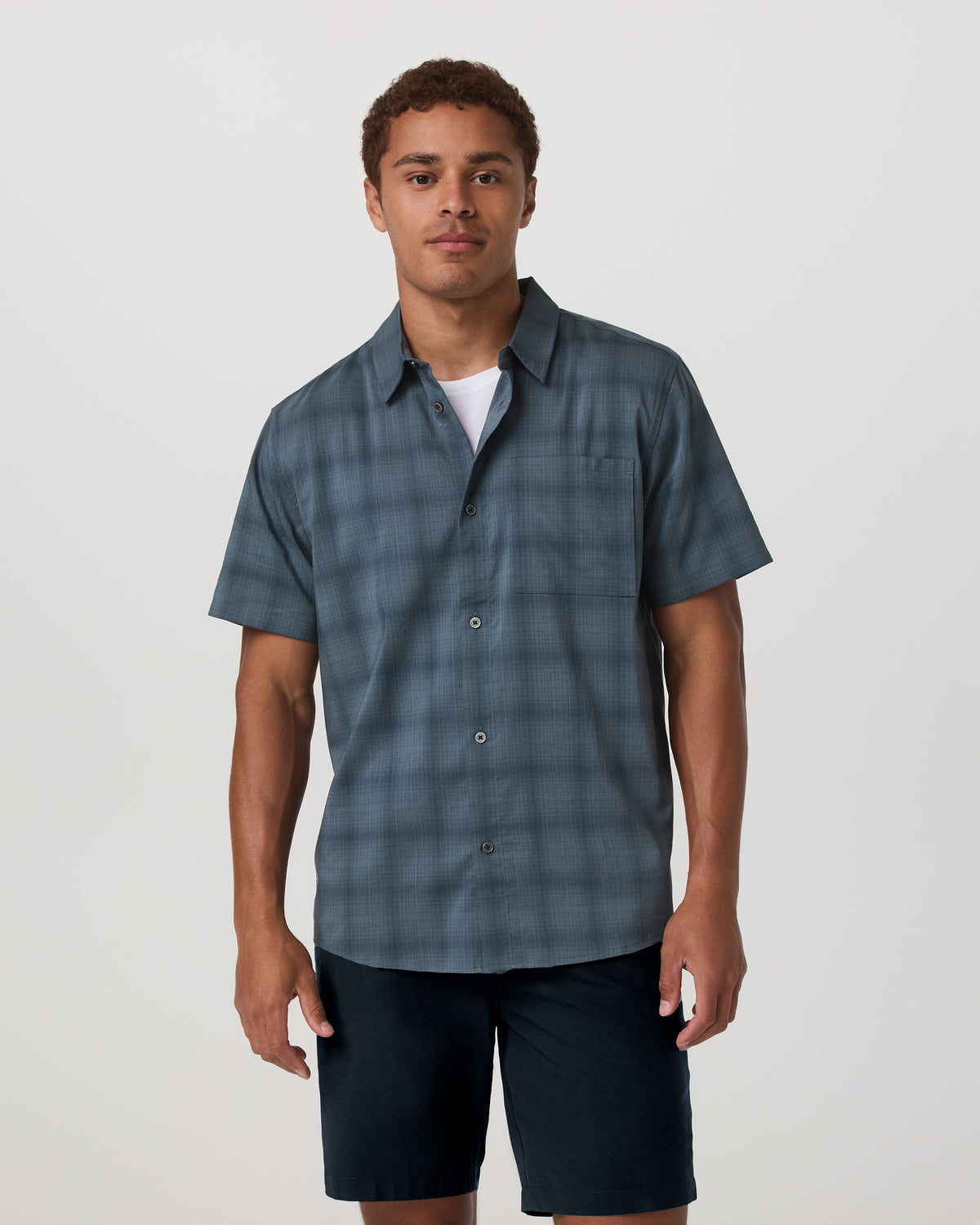 Short Sleeve Plaid Button Down Shirt Men's Abyss Shirt