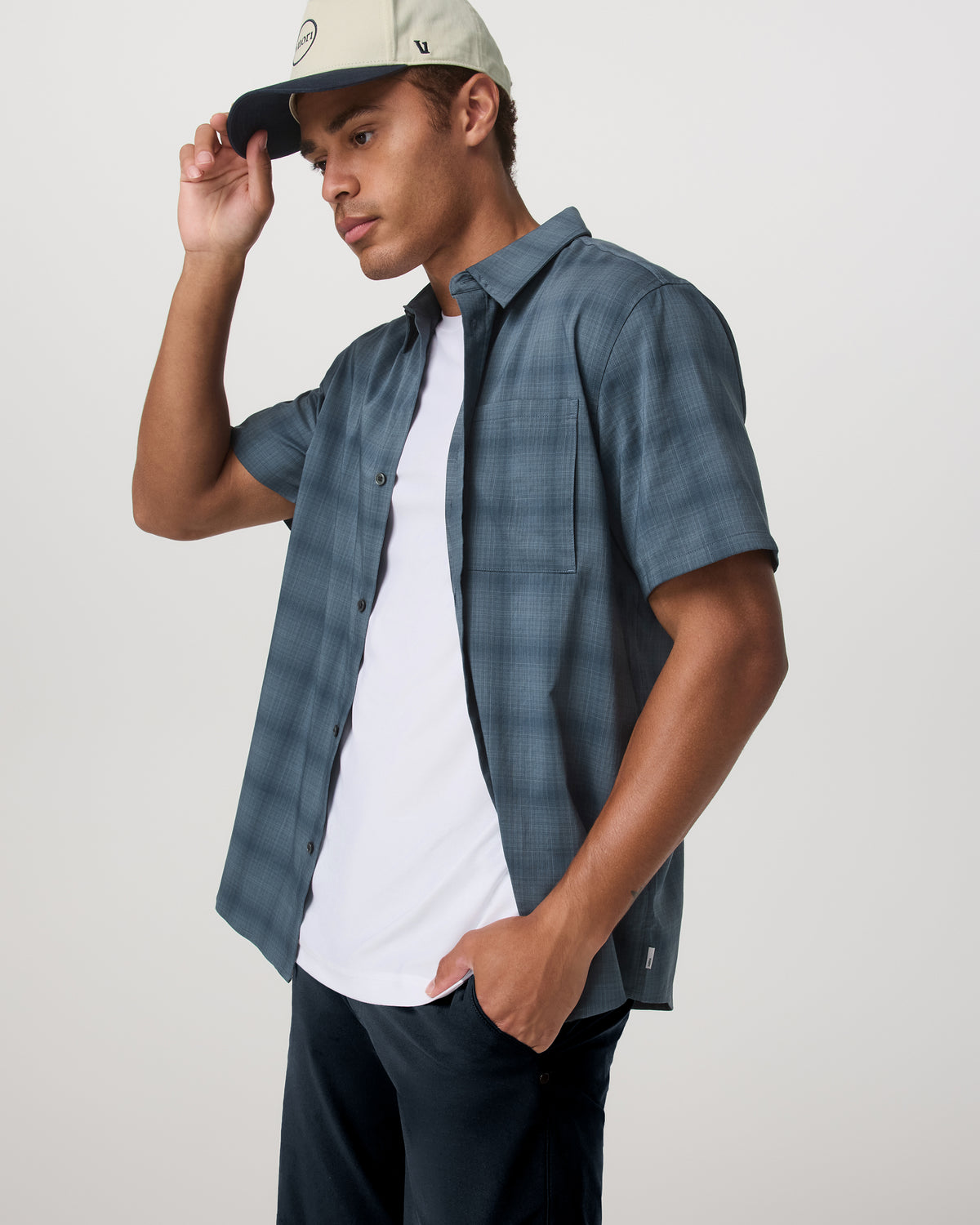 Short Sleeve Plaid Button Down Shirt Men's Abyss Shirt - Image 2