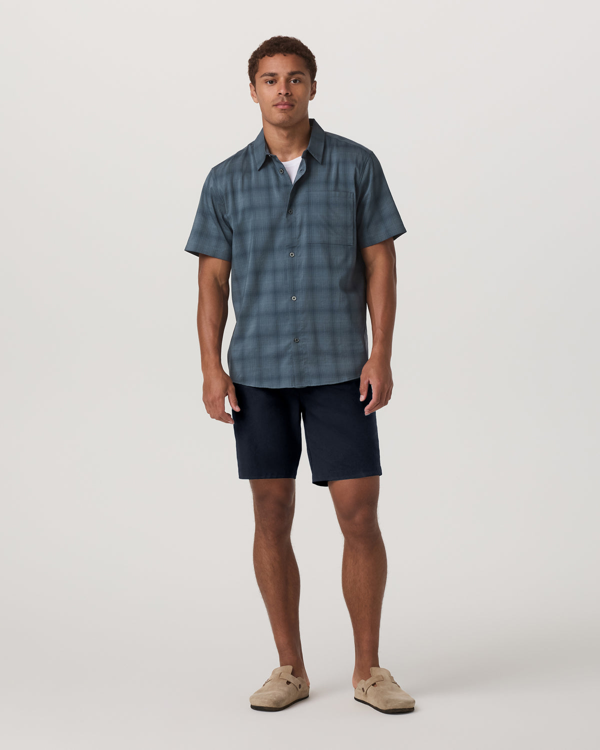 Short Sleeve Plaid Button Down Shirt Men's Abyss Shirt - Image 5