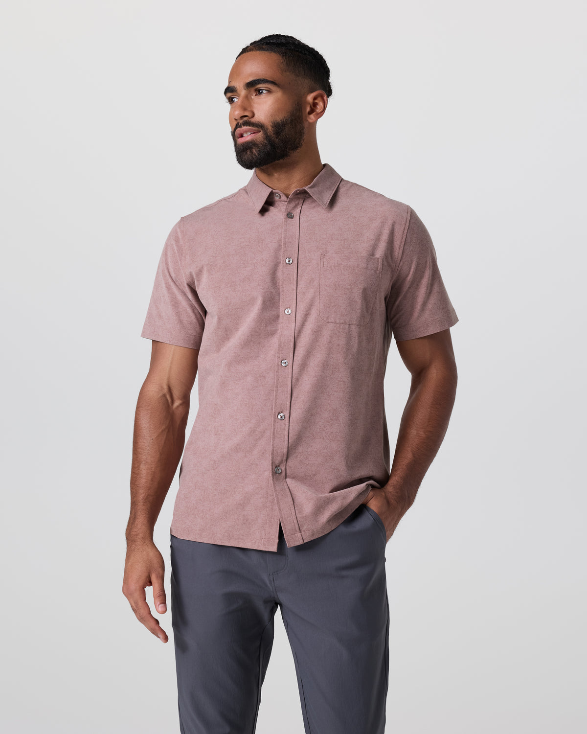 Short Sleeve Bridge Button Down Zion Rose Water Lily