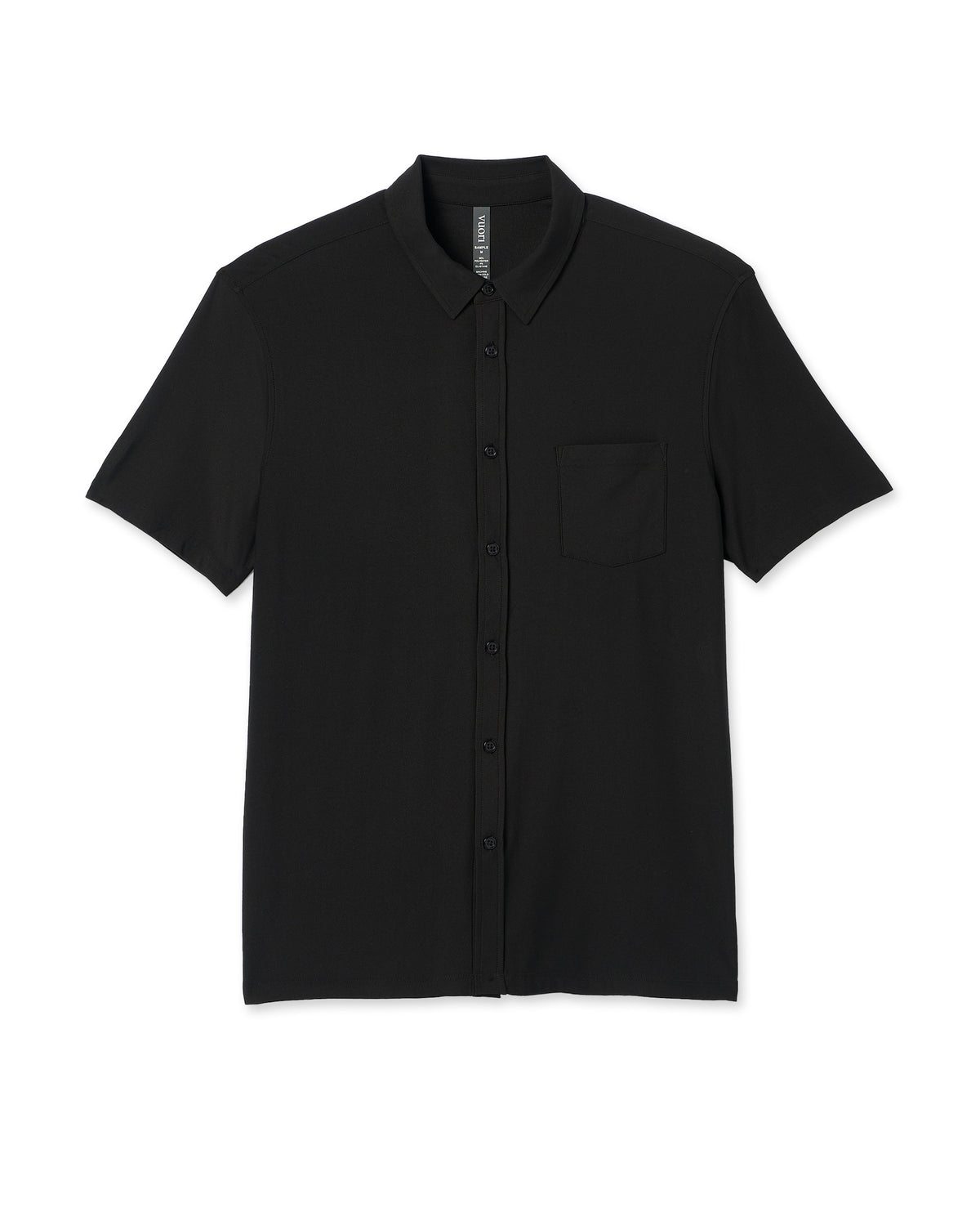 Short Sleeve Strato Button Down Men's Black Shirt - Image 4