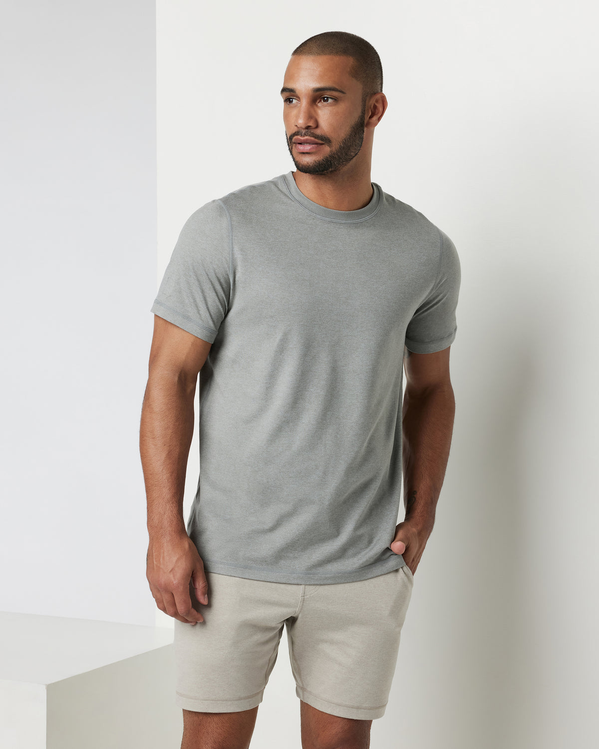 Short Sleeve Ponto Performance Tee Driftwood Heather