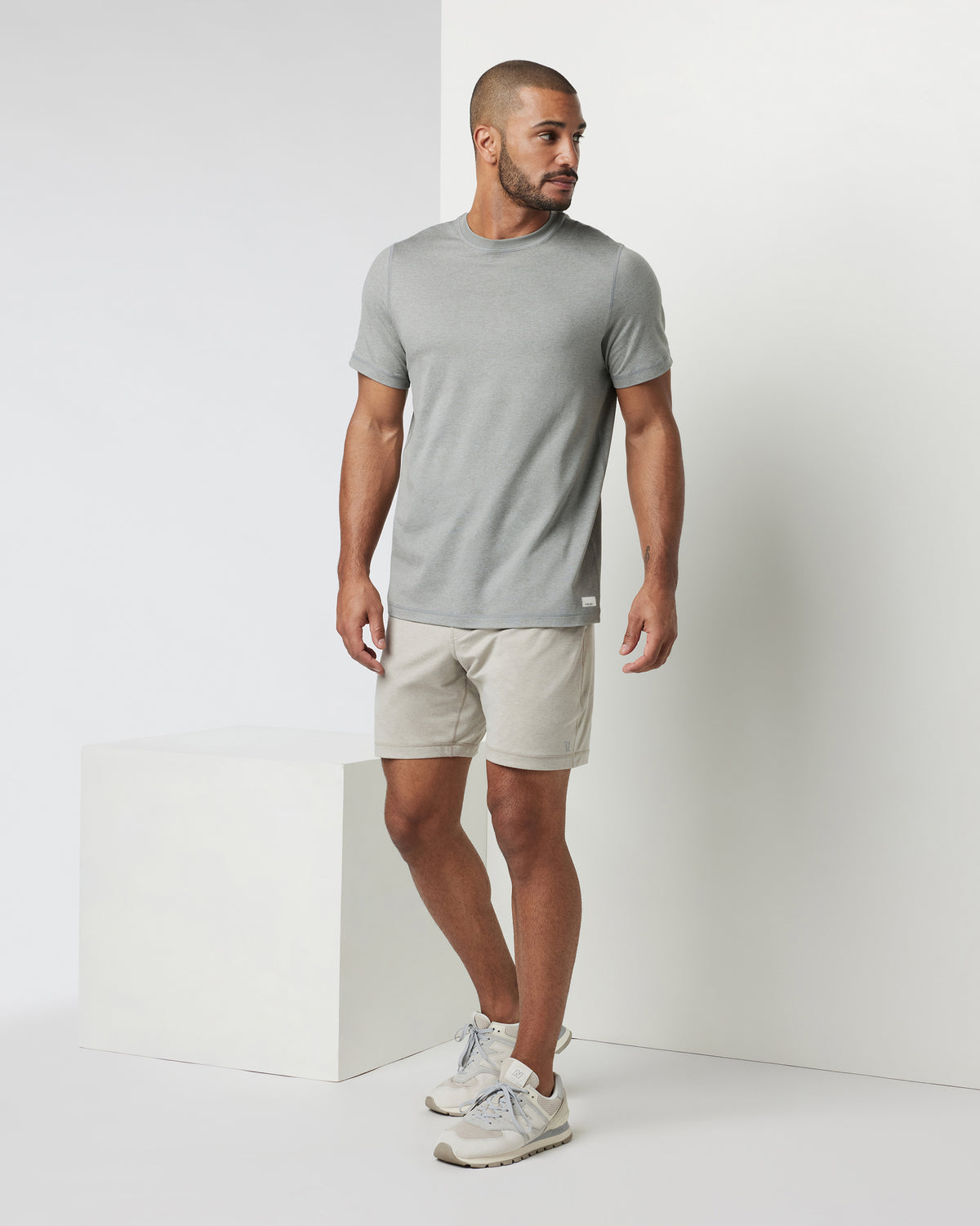 Short Sleeve Ponto Performance Tee Driftwood Heather - Image 3