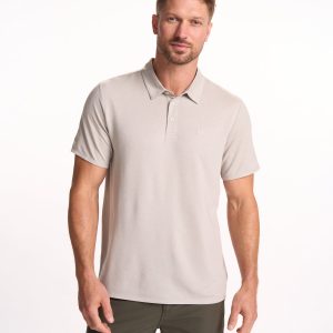 Knit Twill Polo Men's Beachsand Heather Golf Polo