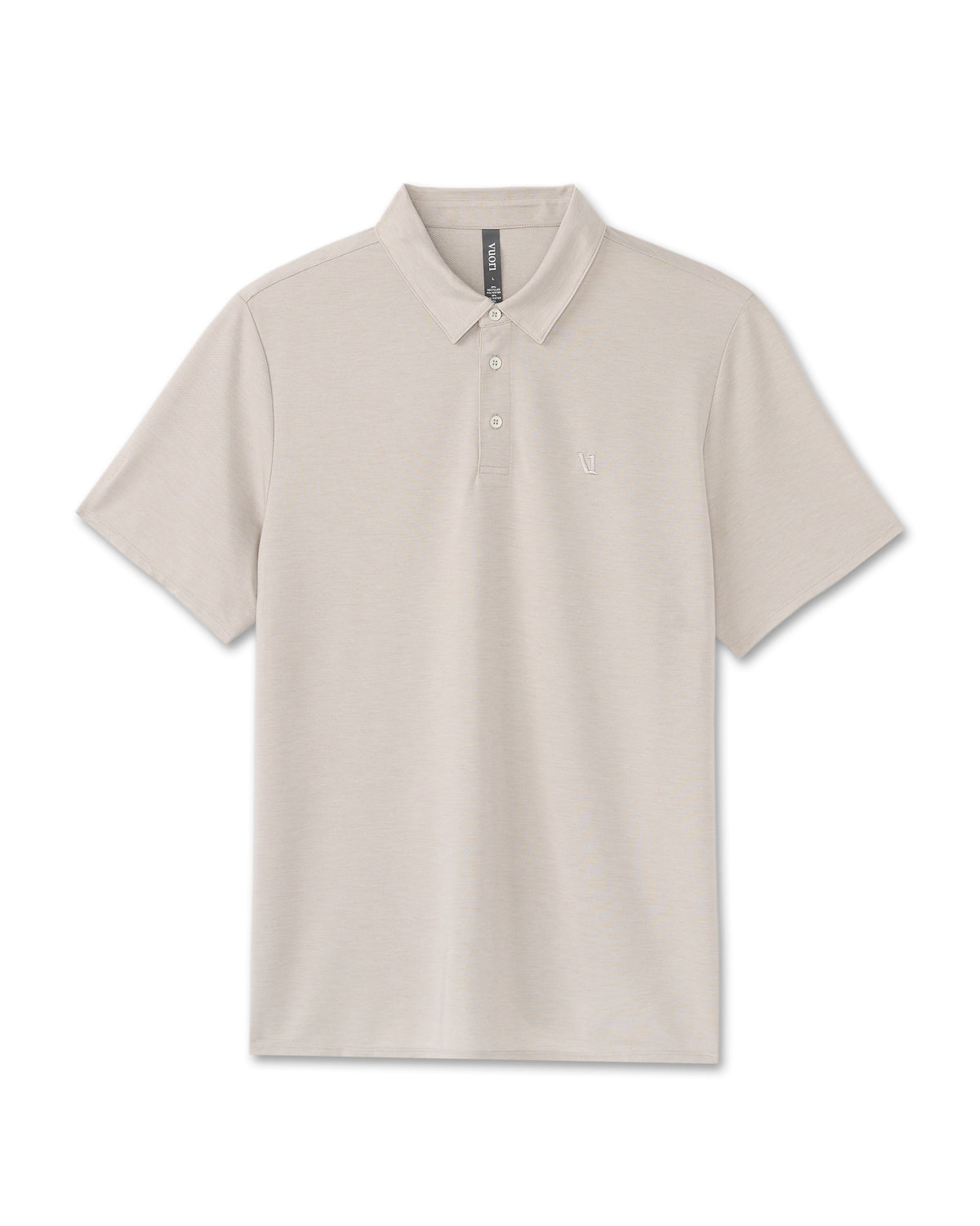 Knit Twill Polo Men's Beachsand Heather Golf Polo - Image 6