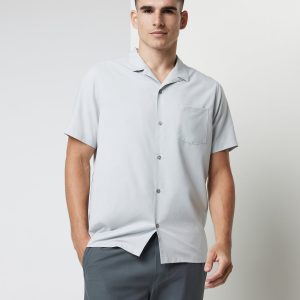 Seaport Button Down Men's Sky Grey Short-Sleeve