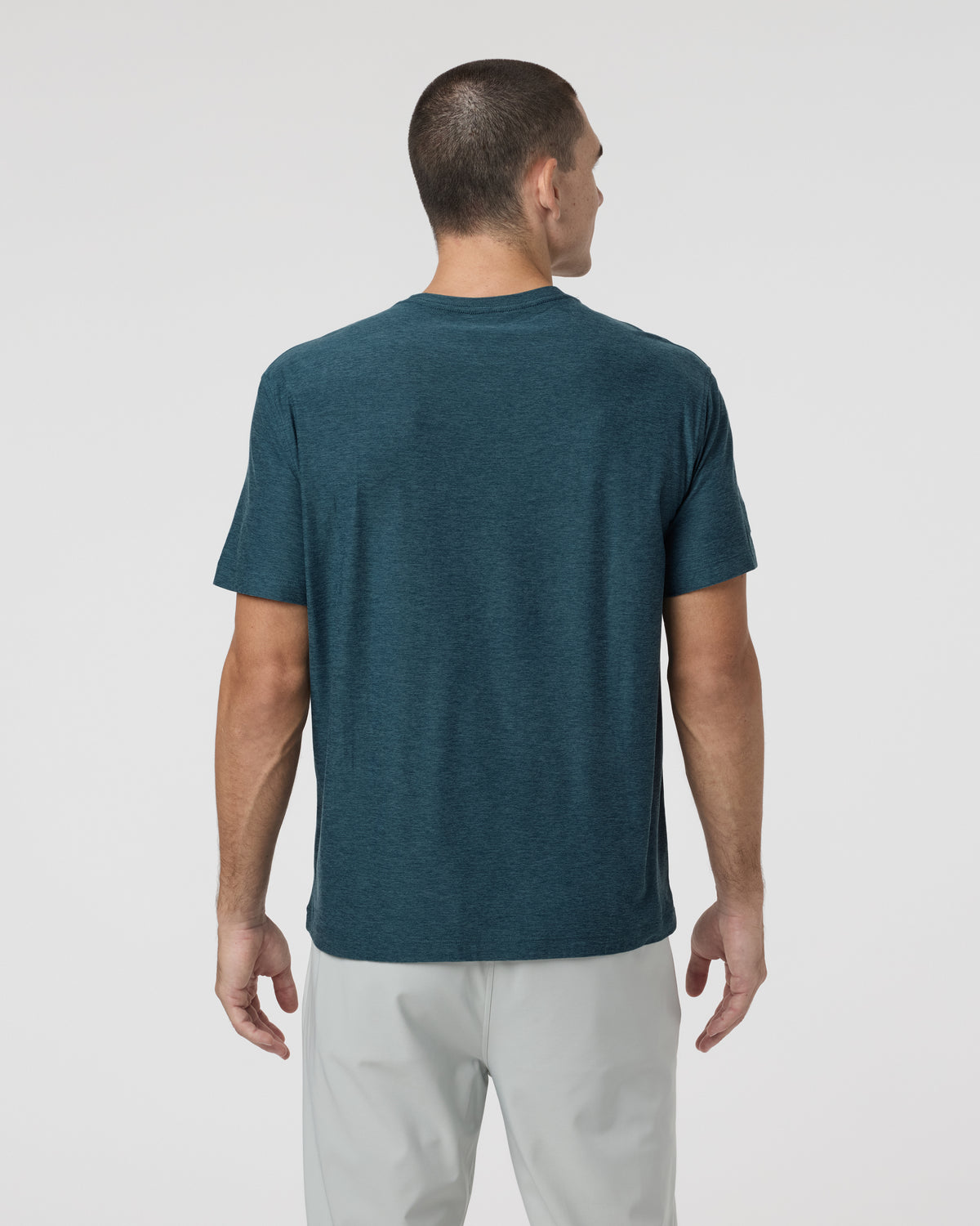 Short Sleeve Strato Pocket Tee - Relaxed Fit Light Deep Sea Heather - Image 3