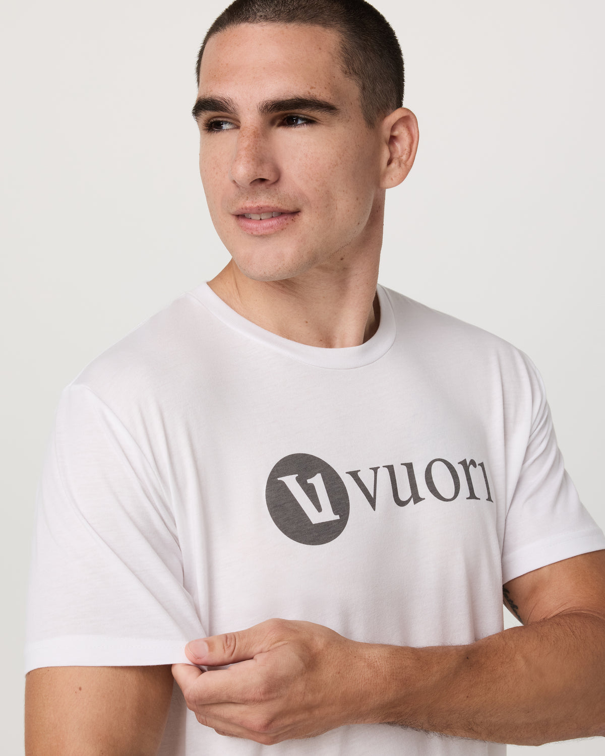 V1 Vuori Wordmark Logo Tee Men's White Logo T-Shirt