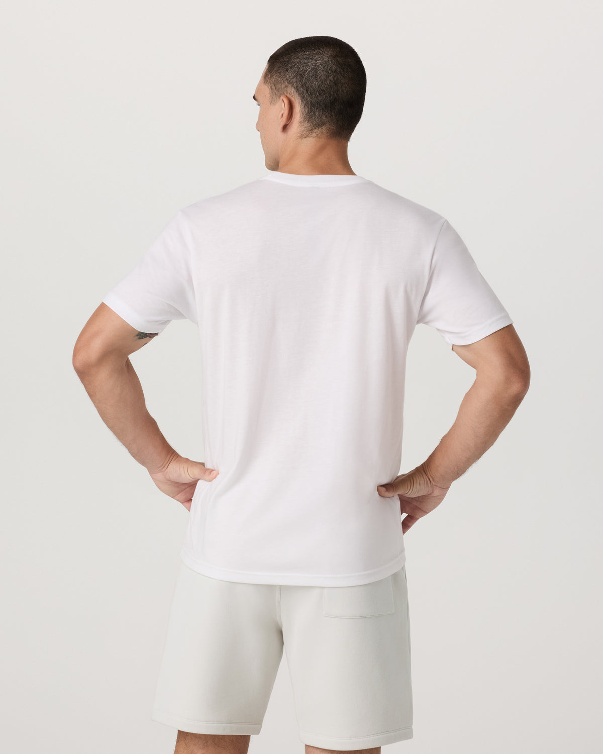 V1 Vuori Wordmark Logo Tee Men's White Logo T-Shirt - Image 5