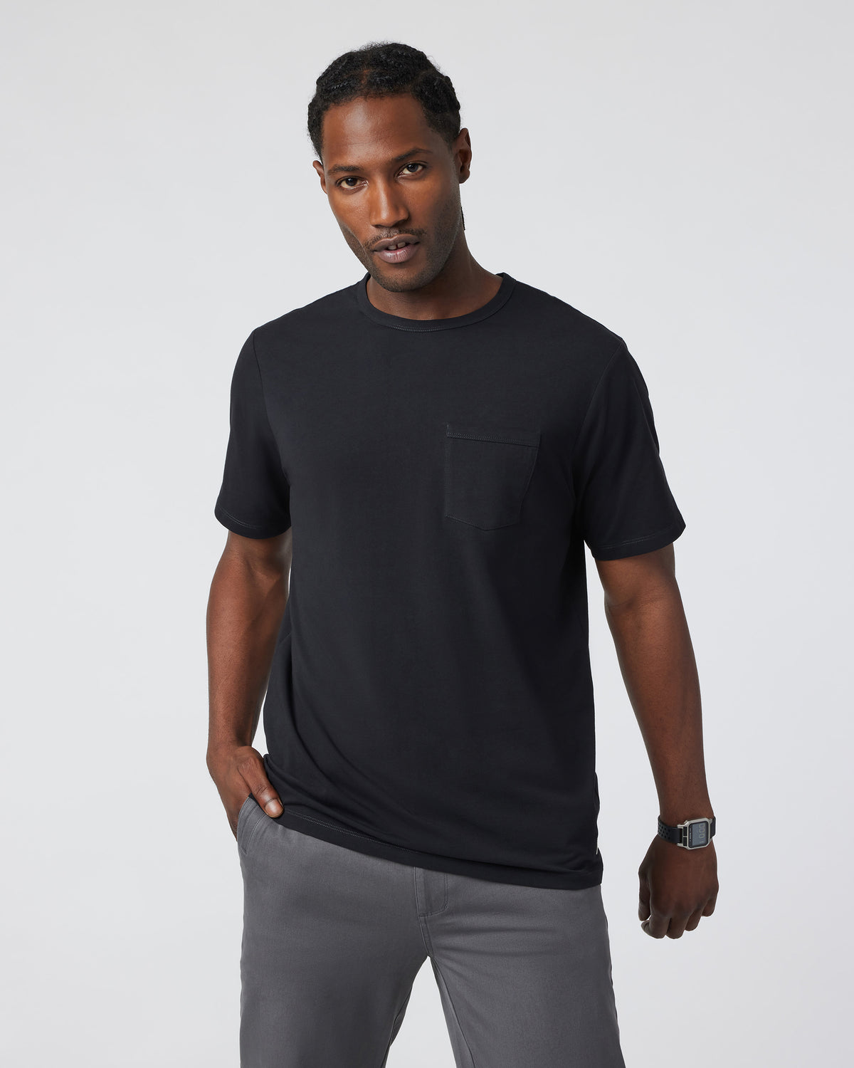 Men's Feather Pocket Tee Black Short-Sleeve Tee - Image 3