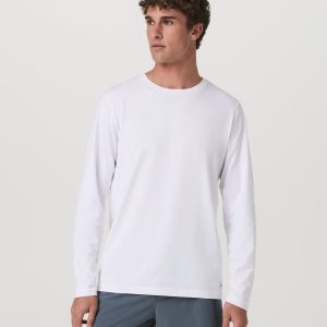 Long Sleeve Tuvalu Tee Men's Lightweight White Shirt