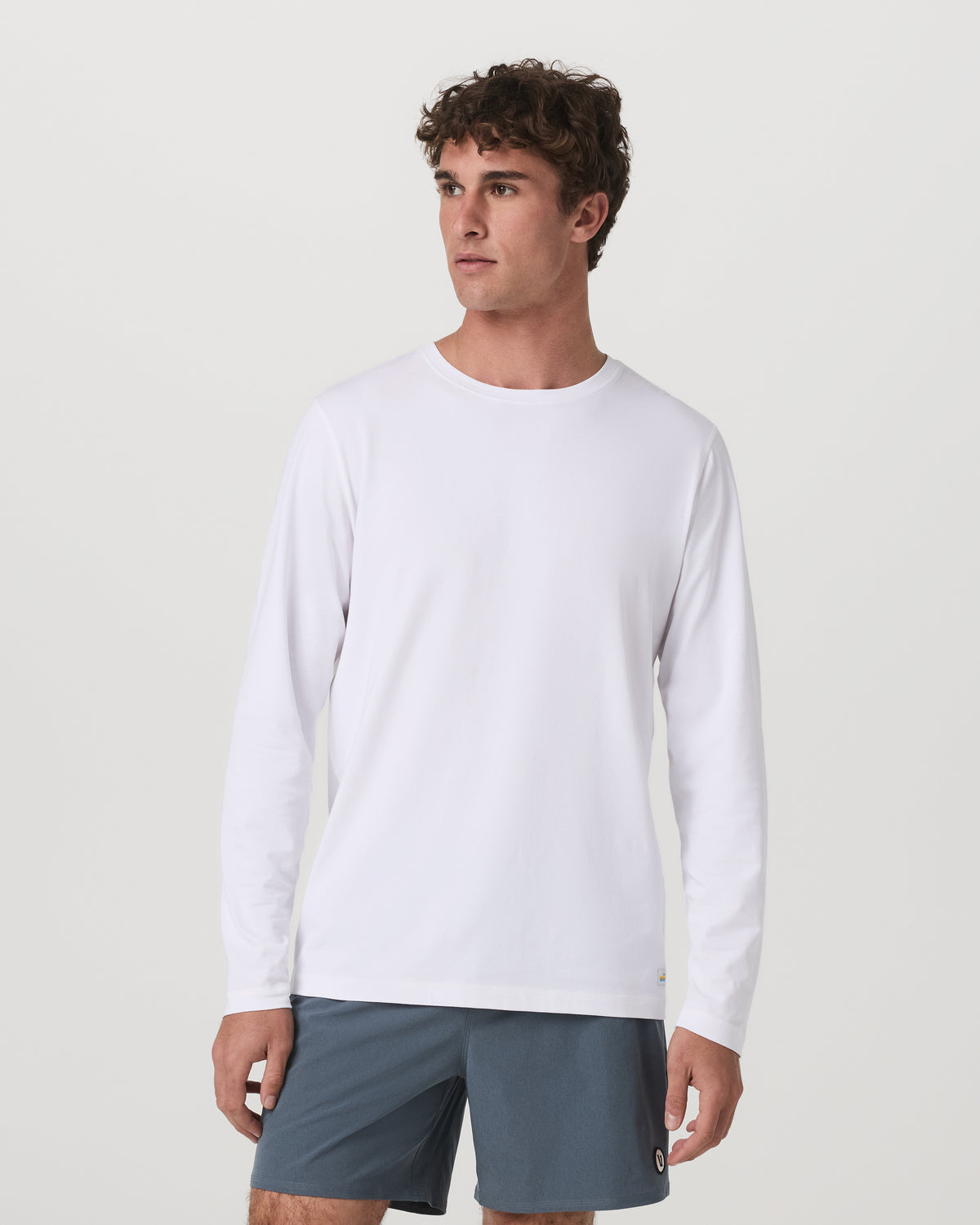 Long Sleeve Tuvalu Tee Men's Lightweight White Shirt