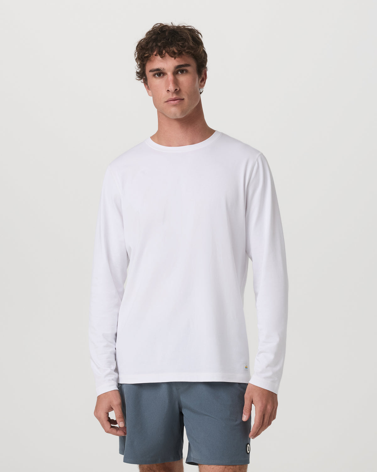 Long Sleeve Tuvalu Tee Men's Lightweight White Shirt - Image 5